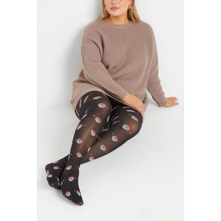 Yours Panty Met Kerstmannetjesprint In Zwart Size 50-54