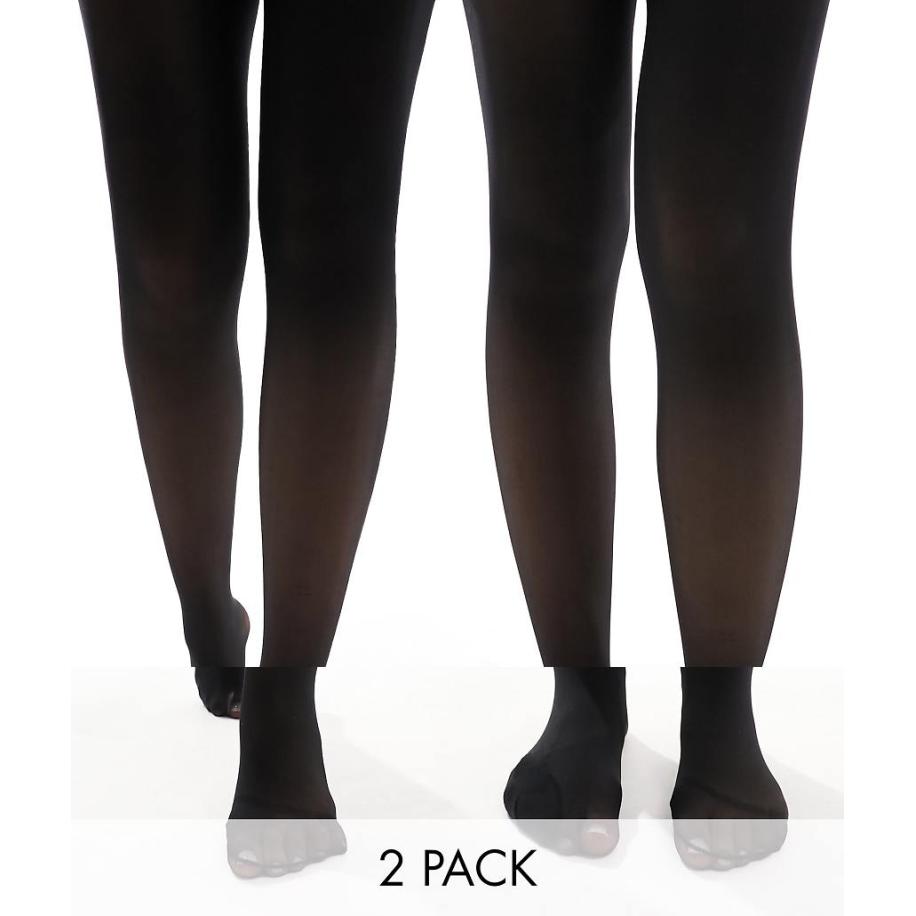 ONLY Set van 2 panty's in 40 denier zwart Zwart