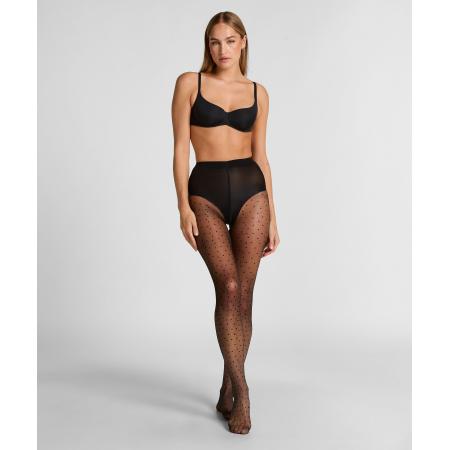 Hunkemöller Panty 15 Denier Dots Anti Ladder Zwart