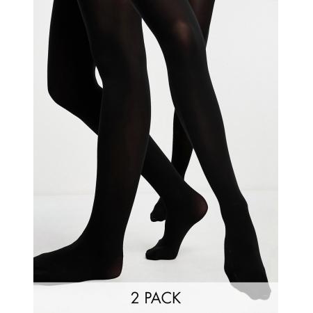 Pieces Set van 2 40 denier panty's in zwart