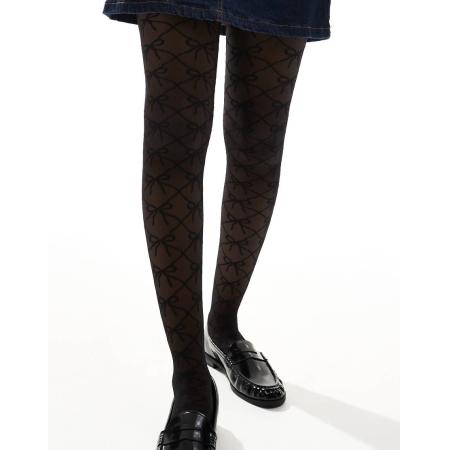 ASOS DESIGN Panty met strik-monogram in zwart