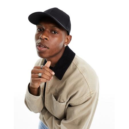 ASOS DESIGN - Klassieke baseballpet van katoen in zwart