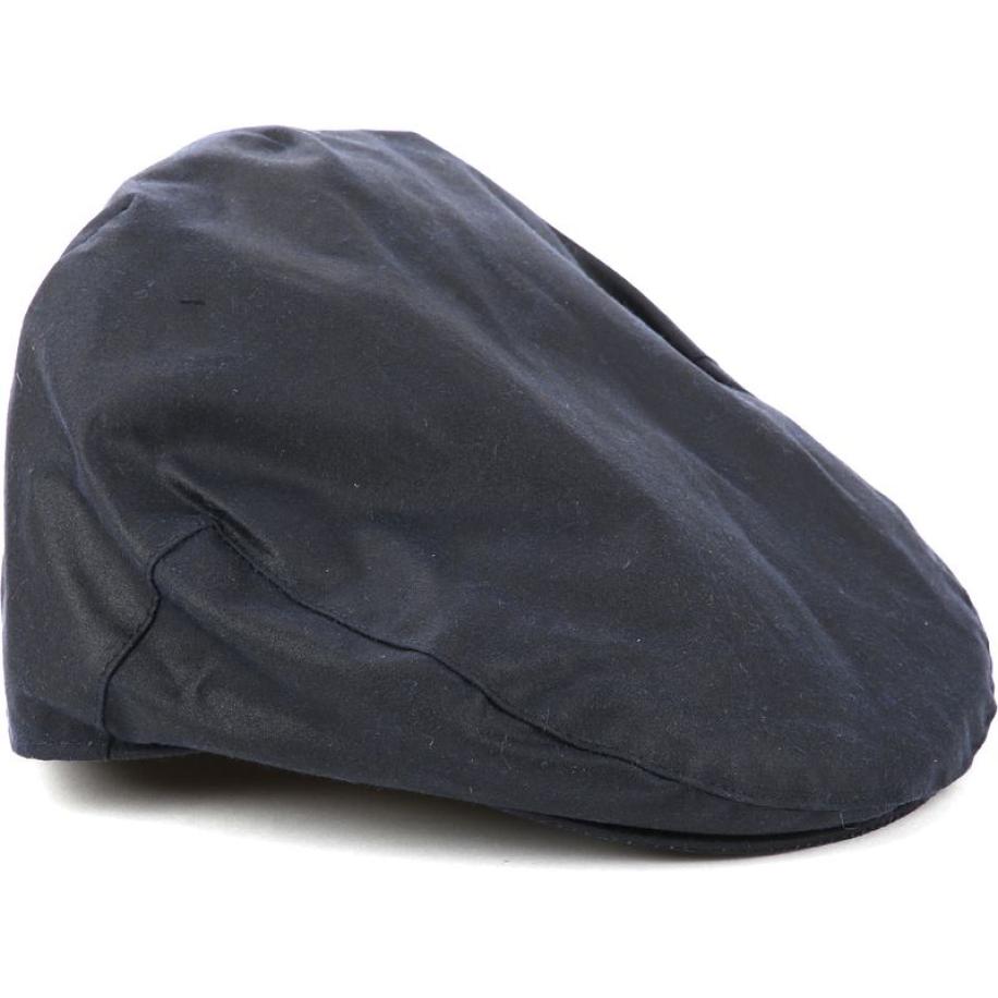 Barbour Wax Flat Cap Navy Blauw
