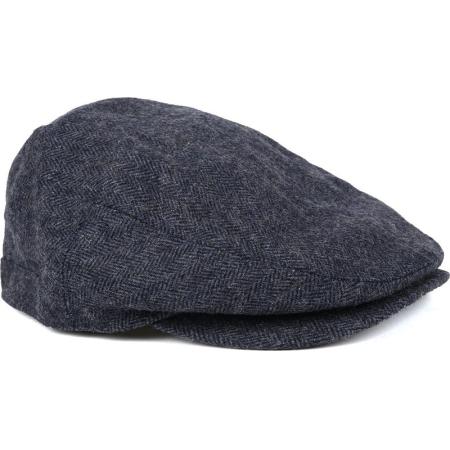 Barbour Barlow Flat Cap Herringbone Navy