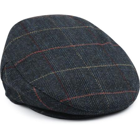 Barbour Wilkin Flat Cap Herringbone Donkergroen