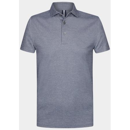 Profuomo Poloshirt Luxury Knitted Melange Blauw
