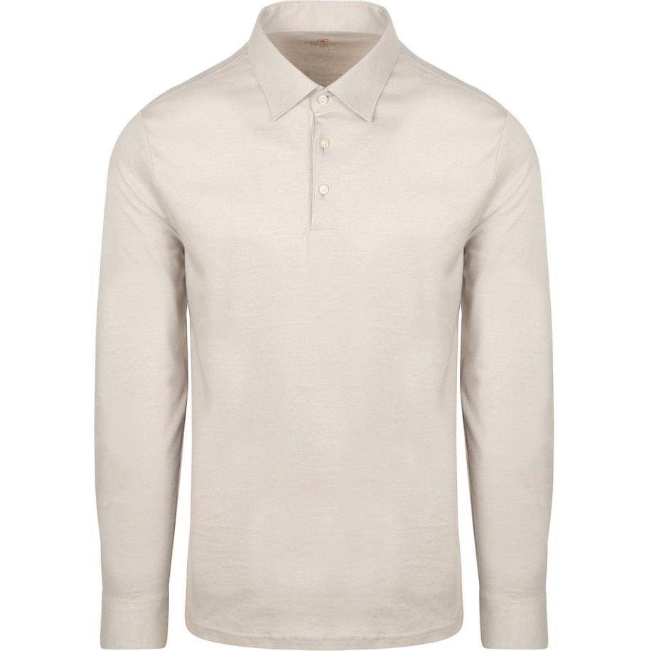 Desoto Longsleeve Poloshirt Essential Beige Bruin