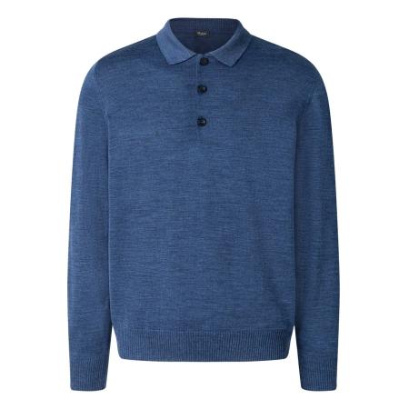MAERZ Superwash Poloshirt lange mouw, Effen