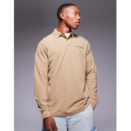 Polo Ralph Lauren - Sport Capsule - Polo met lange mouwen en logo in bruin