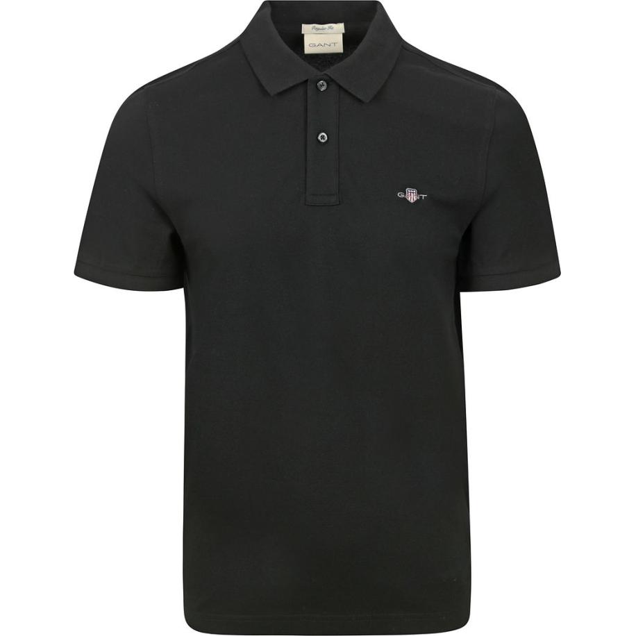 Gant Shield Piqué Poloshirt Zwart Zwart