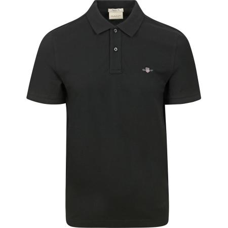 Gant Shield Piqué Poloshirt Zwart