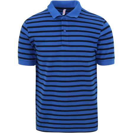 Sun68 Poloshirt Strepen Royal Blauw