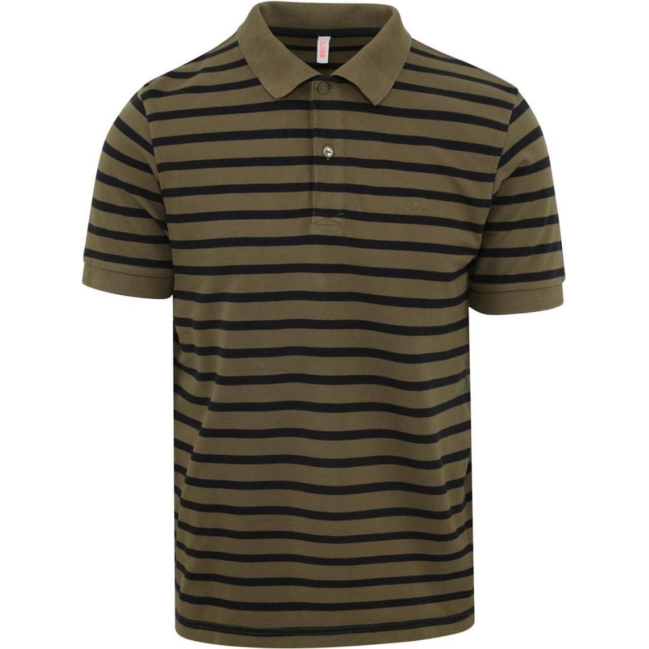 Sun68 Poloshirt Strepen Groen Groen