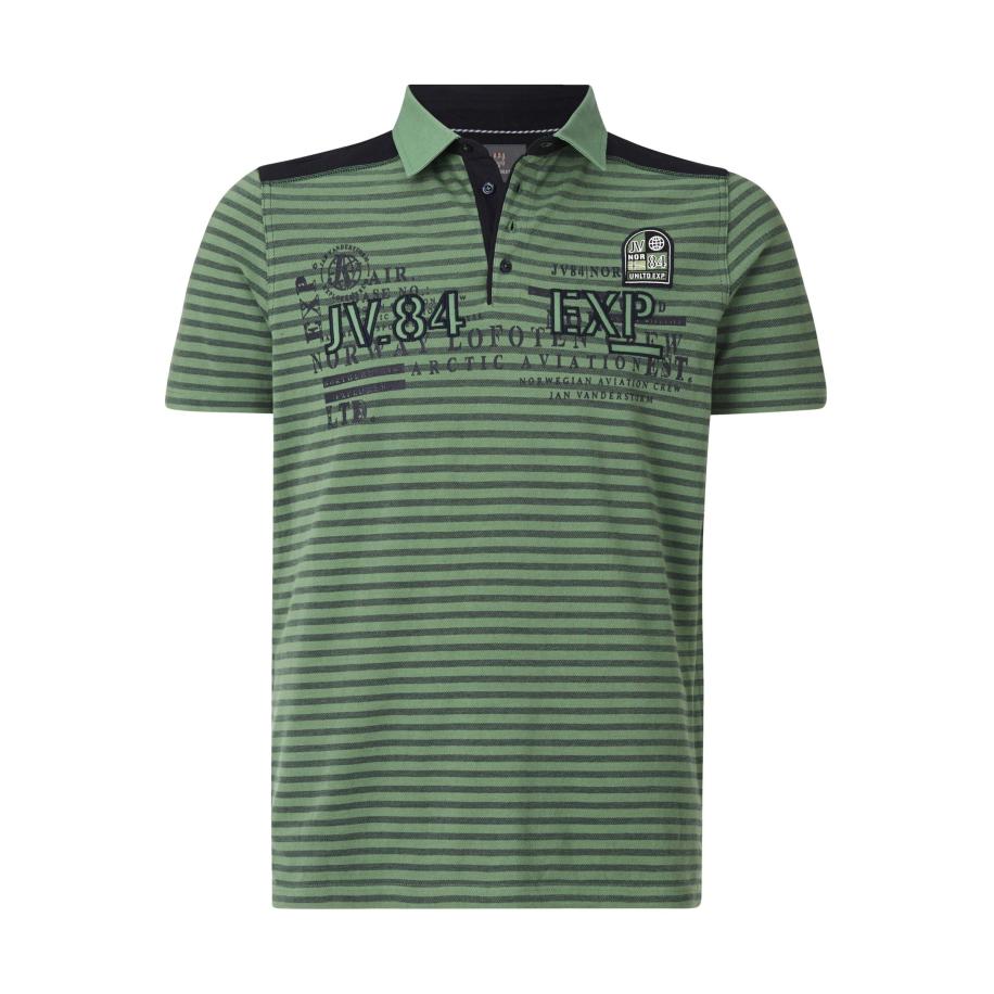 Jan Vanderstorm Polo shirt Korte mouw olijf Groen