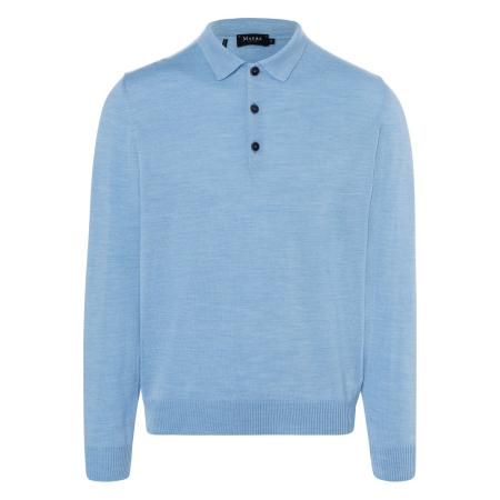 MAERZ Superwash Poloshirt lange mouw, Effen