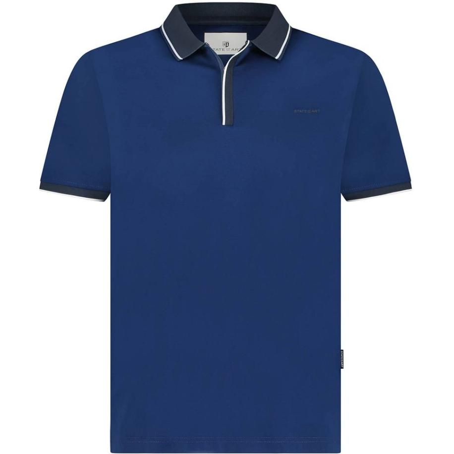 State Of Art Jersey Polo Donkerblauw Blauw