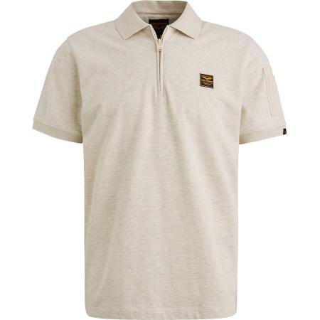 PME Legend Half-Zip Poloshirt Piqué Interlock Ecru