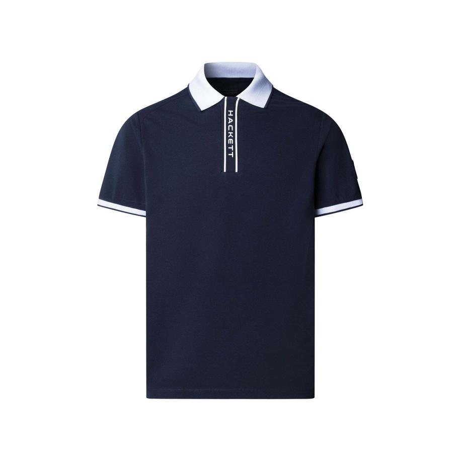 Hackett London Shirt marine / wit Blauw