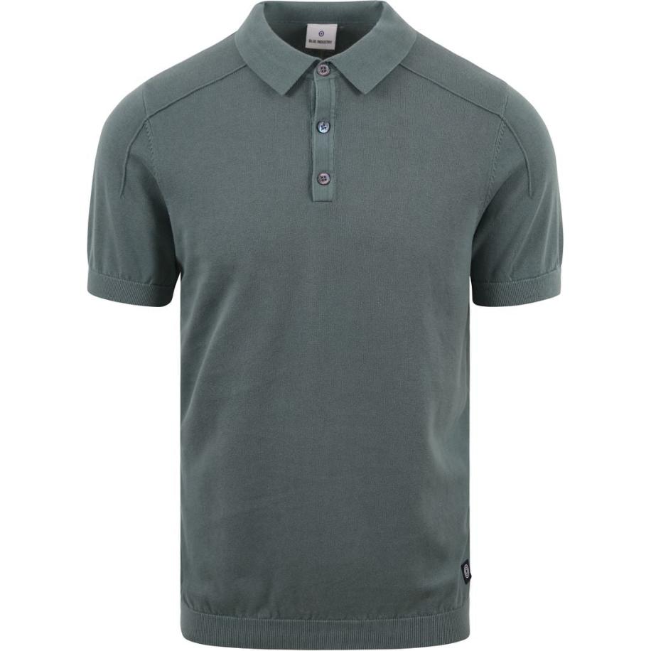 Blue Industry Knitted Poloshirt Groen Groen