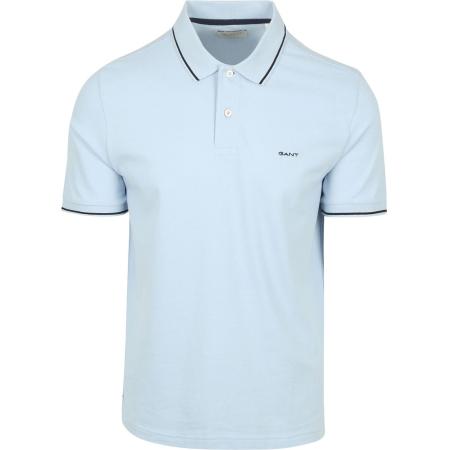 Gant Tipping Piqué Poloshirt Lichtblauw