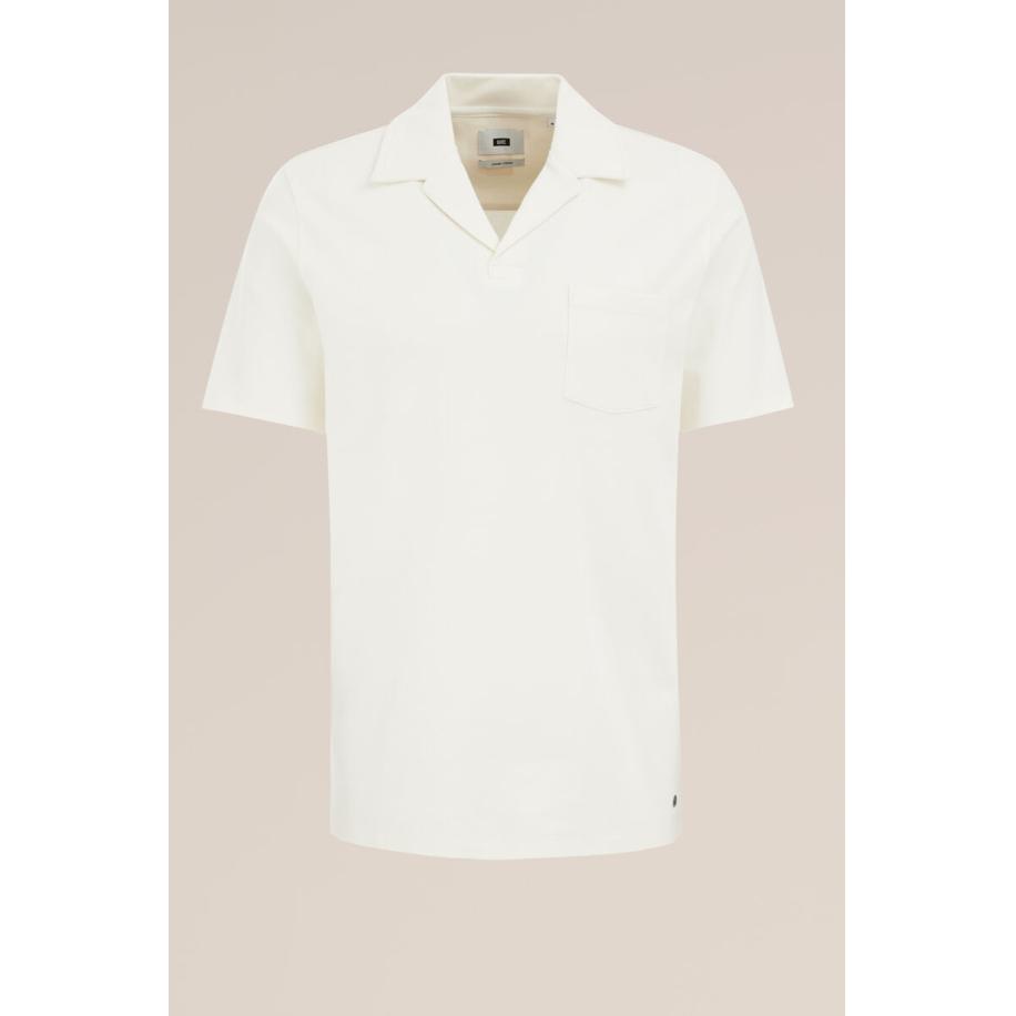 WE Fashion Heren slim fit polo - Slim Fit - Gebroken wit - Katoen - Maat: XXXL Wit