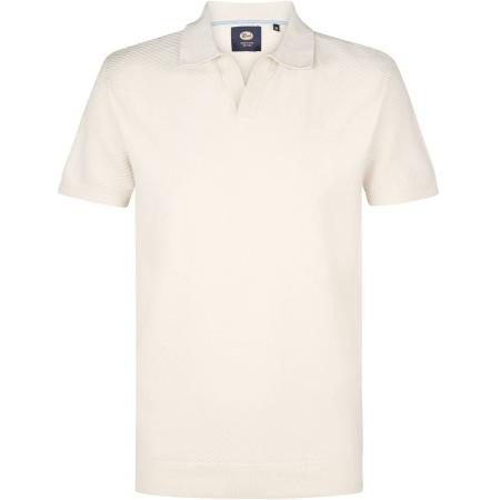 Petrol Knitted Polo Ecru