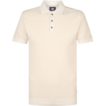 Petrol Knitted Polo Oceanstone Ecru
