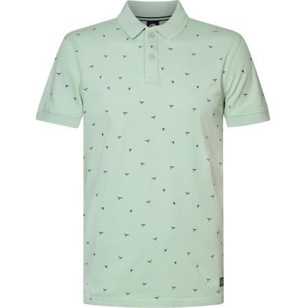 Petrol Poloshirt Seashore Print Groen