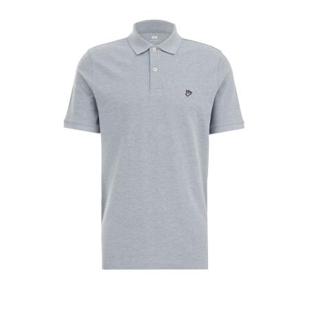 Fundamentals heren Slim fit polo met structuur - Slim Fit - Grijsblauw - Katoen - Maat: XXL
