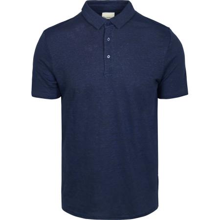 Knowledge Polo Regular Linnen Navy