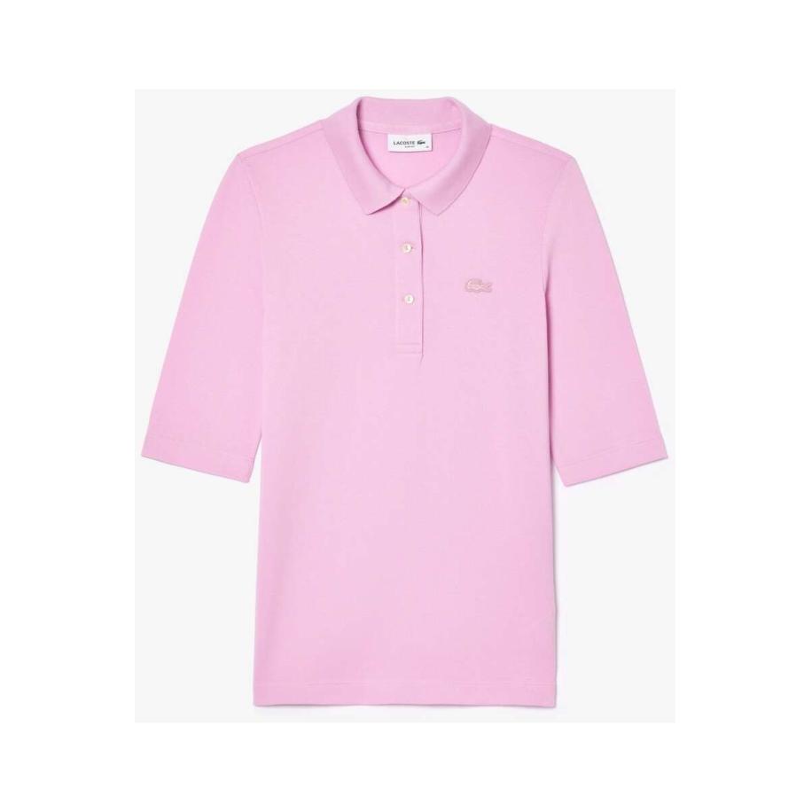 Lacoste Dames Poloshirt roze, Effen Roze