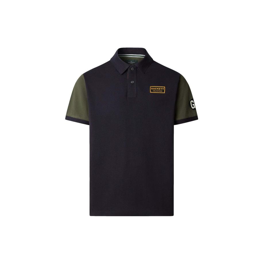 Hackett London Shirt HERITAGE RALLY MULTI geel / donkergroen / zwart Zwart