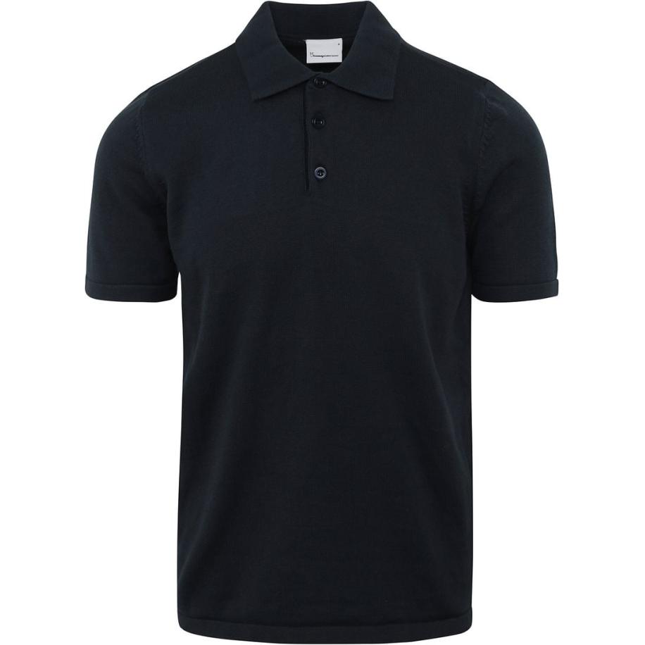 KnowledgeCotton Apparel Poloshirt Navy Blauw