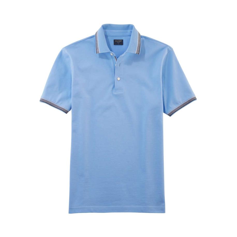 OLYMP Casual Polo shirt Korte mouw lichtblauw Blauw
