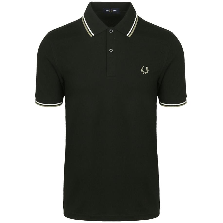 Fred Perry Polo Twin Tipped M3600 Donkergroen Groen
