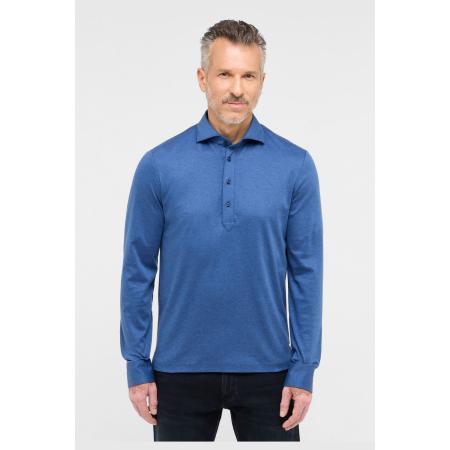 ETERNA 1863 Poloshirt lange mouw donkerblauw, Effen