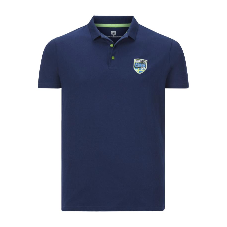 Jan Vanderstorm Polo shirt Korte mouw donkerblauw Blauw
