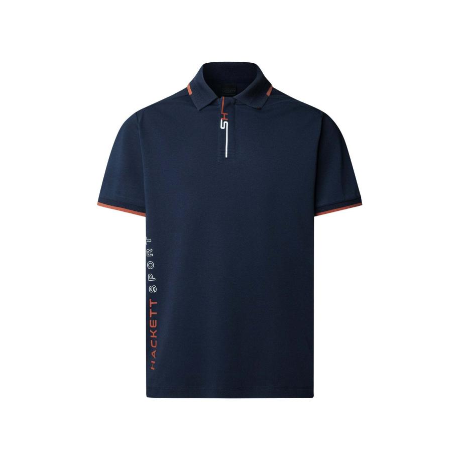 Hackett London Shirt navy / donkeroranje / wit Blauw