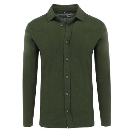 Marvelis Casual Poloshirt lange mouw olijf, Effen