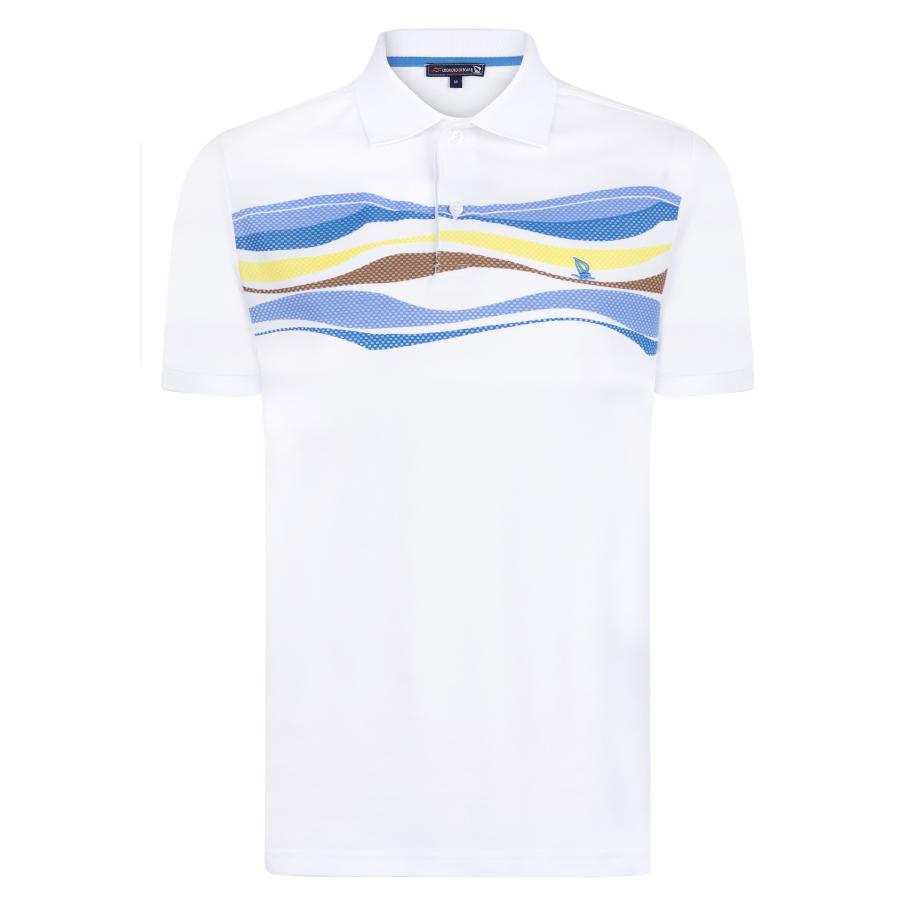 Giorgio di Mare Giorgio di Mare Shirt lichtblauw / bruin / geel / wit -