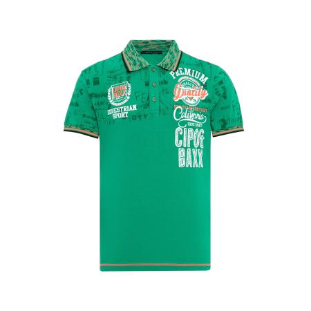 Cipo & Baxx CIPO & BAXX Shirt groen / oranje / zwart / wit