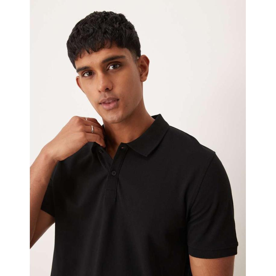 New Look - Piqué poloshirt in zwart Zwart
