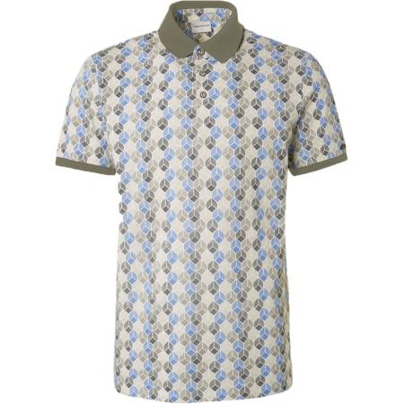 No Excess Poloshirt Print Blauw Groen