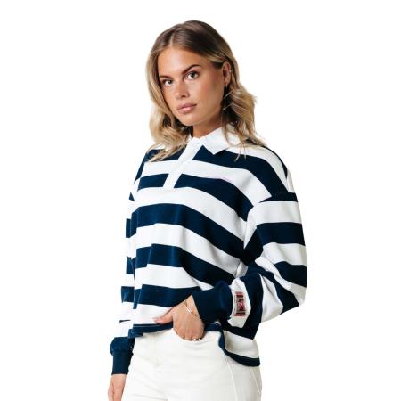 Colourful Rebel Skyler Striped Boyfriend Polo