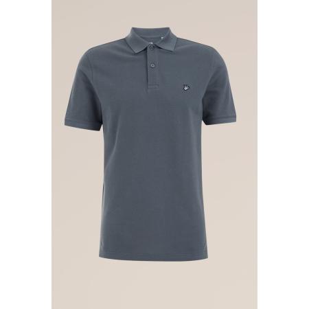 Fundamentals heren polo met structuur - Slim Fit - Donkergrijs - Katoen - Maat: M