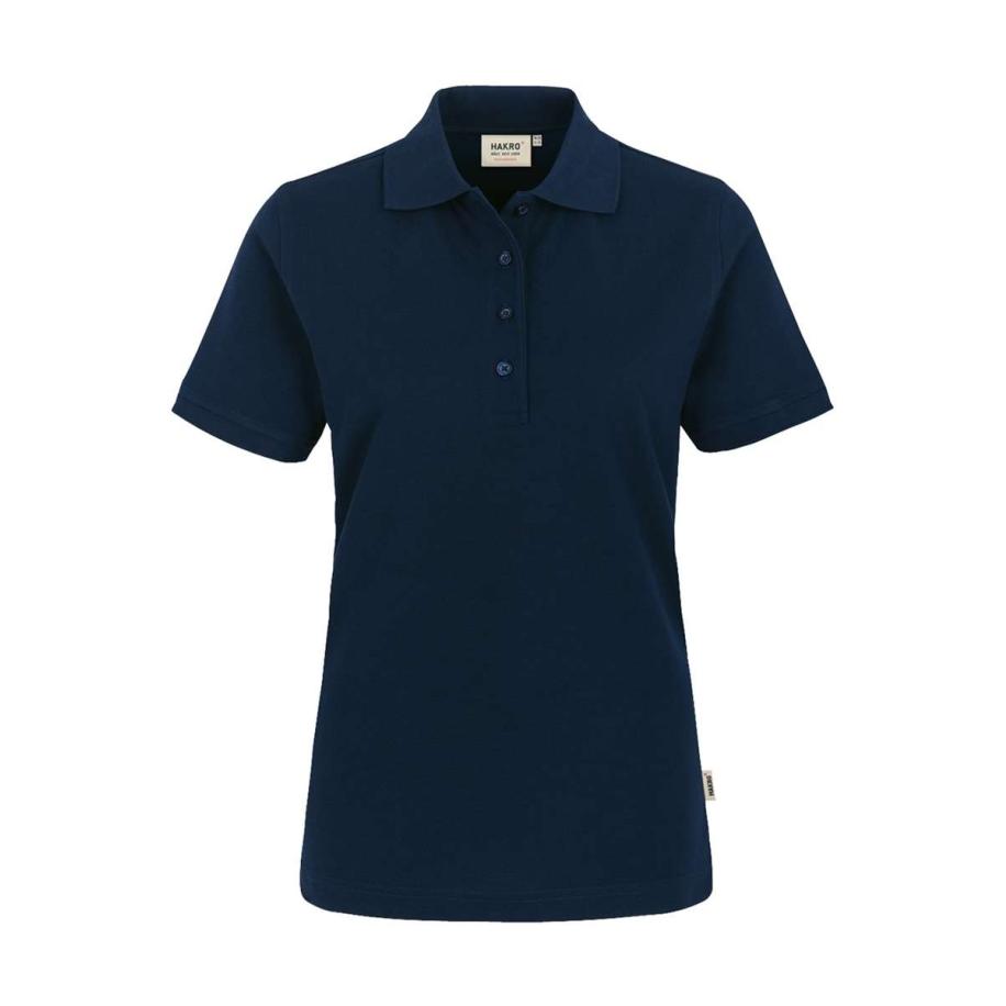 HAKRO 218 Dames Poloshirt nachtblauw, Effen Blauw