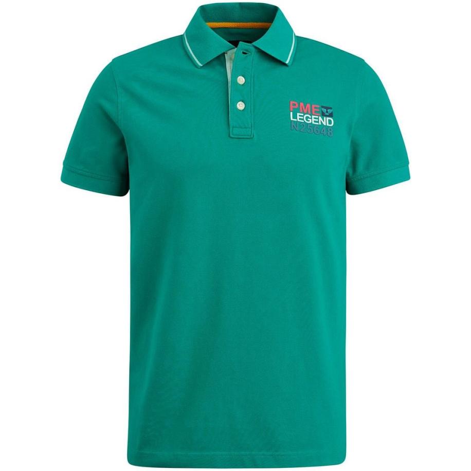 PME Legend Piqué Poloshirt Logo Groen Groen