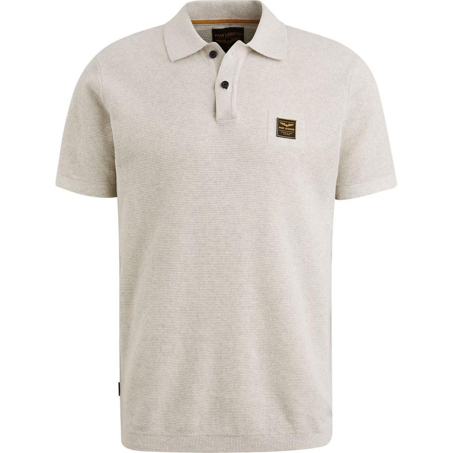 PME Legend Poloshirt Knitted Ecru Bruin