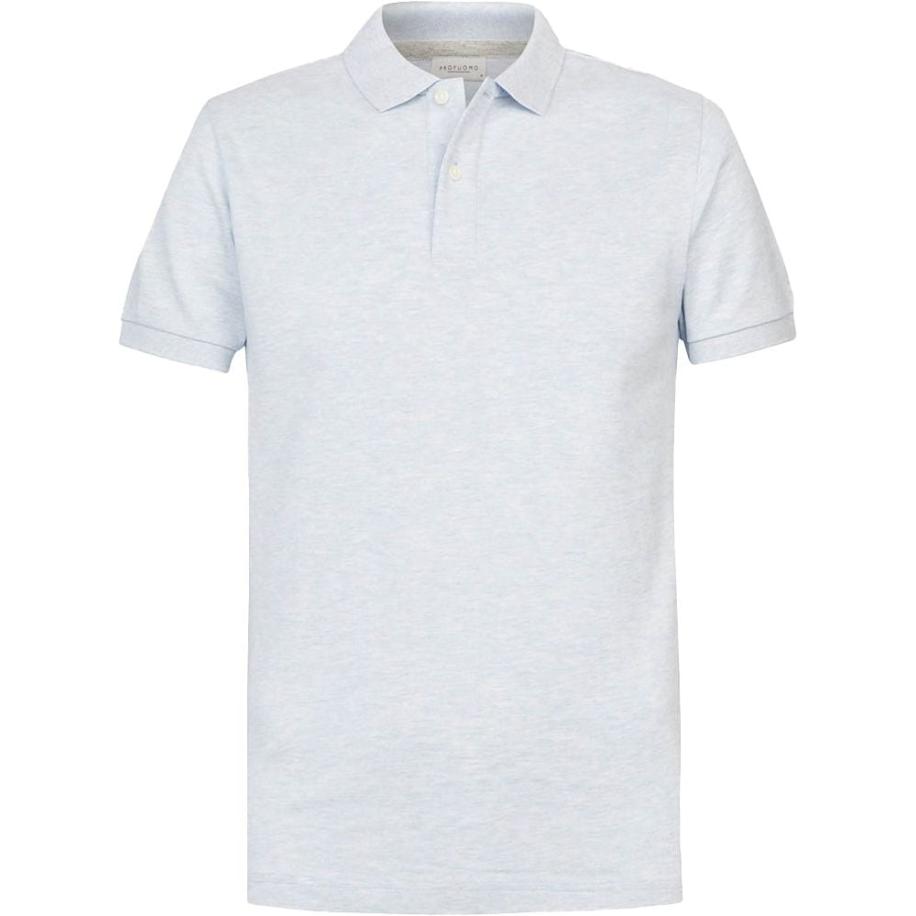Profuomo Piqué Poloshirt Lichtblauw Blauw