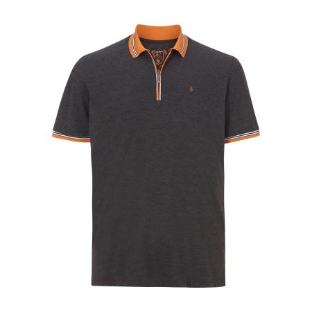 Charles Colby Polo shirt Korte mouw donkergrijs
